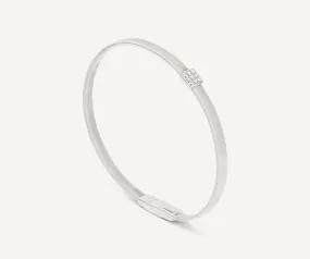 18K White Gold Medium Stackable Bracelet With Diamonds