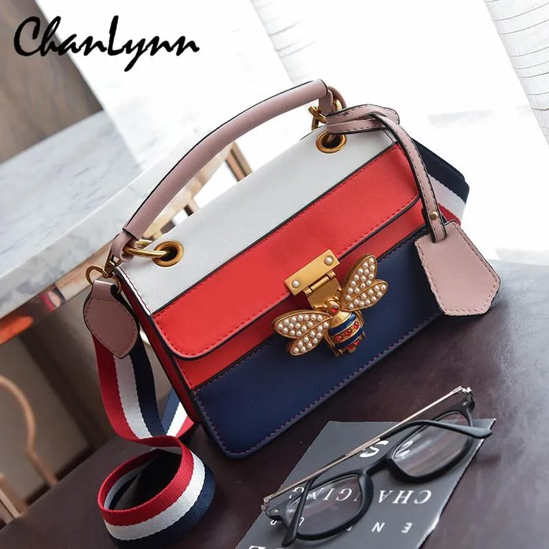 2019 Luxury Crossbody bag GG Women Colorful splicing Little Bee Bags Design Handbag Female Shoulder Bags Messenger Bag Sac Femme