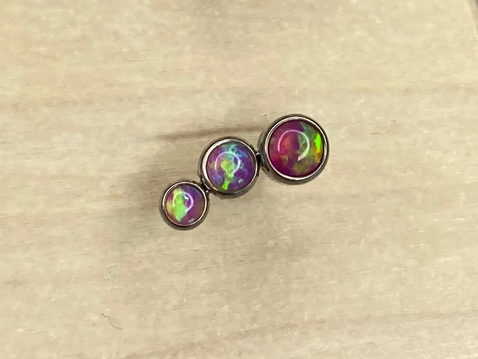 3-Gem Left Facing (Bubblegum Opals)-14g