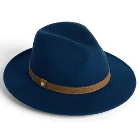 Adventurer Wool Felt Ladies Fedora - Navy by Failsworth