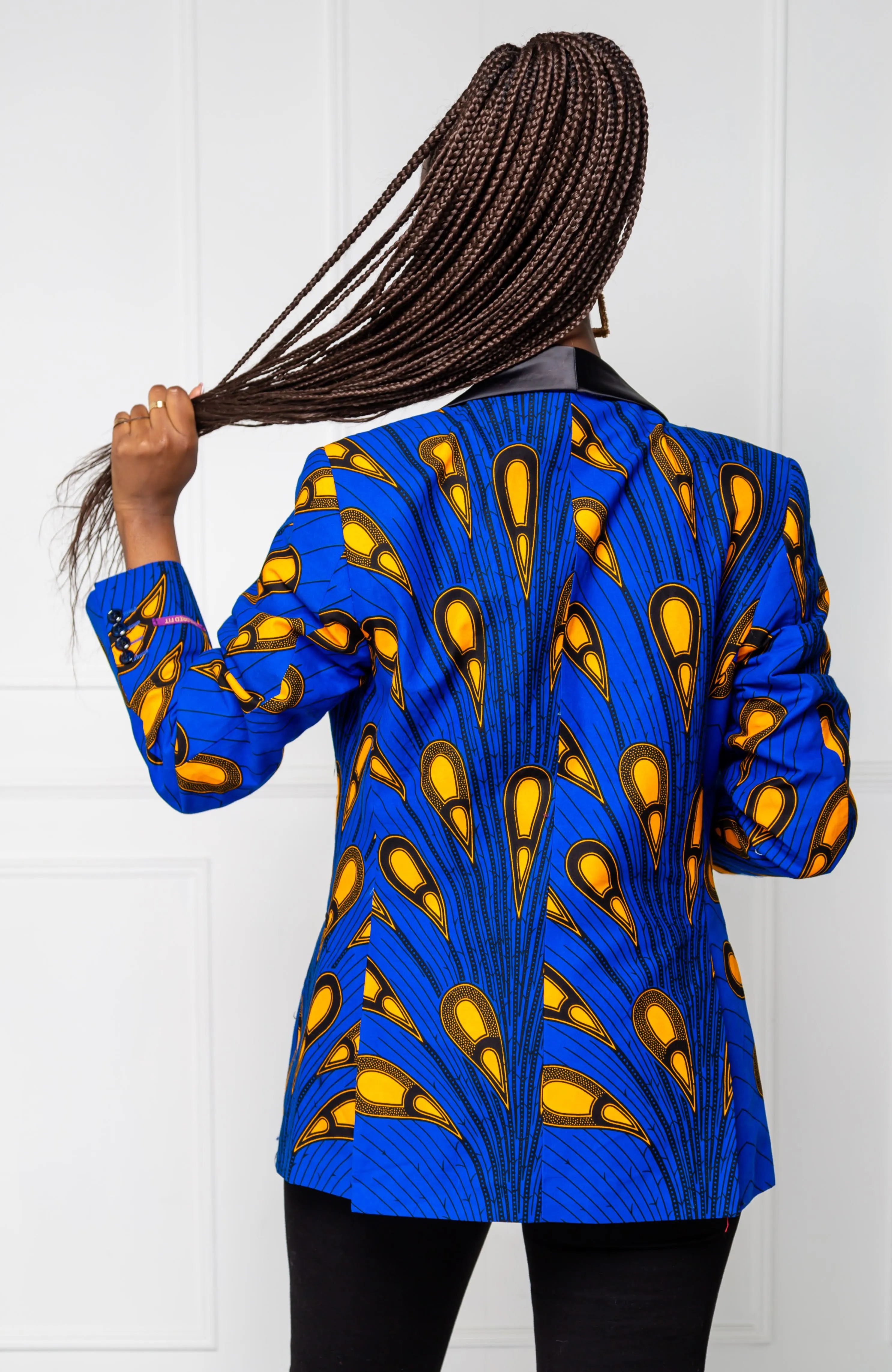 African Print Womens Dashiki Blazer - Modern Fit Shawl Collar Unisex African Print Tuxedo for Women - ELLA