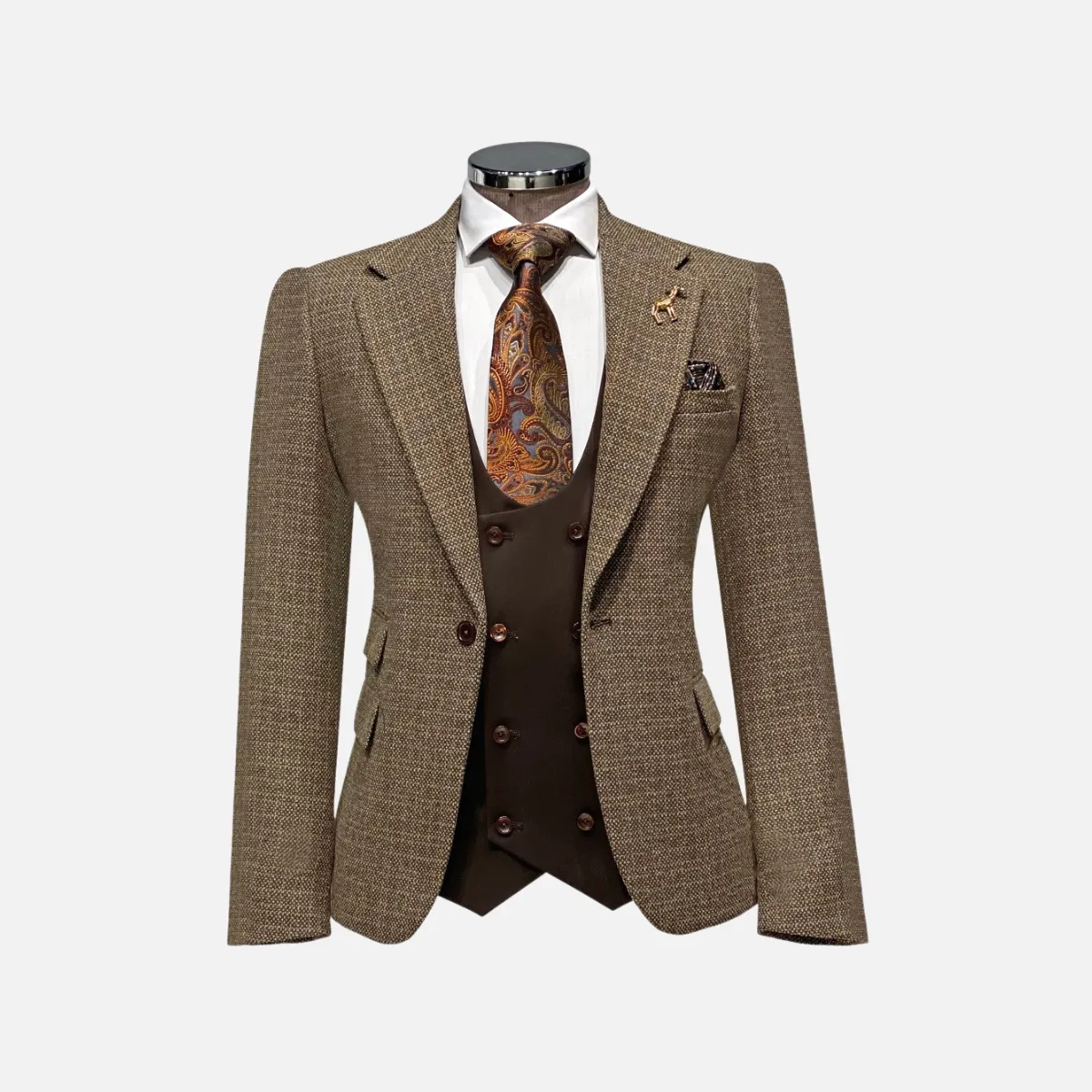 Andrew II Vested Tweed Suit