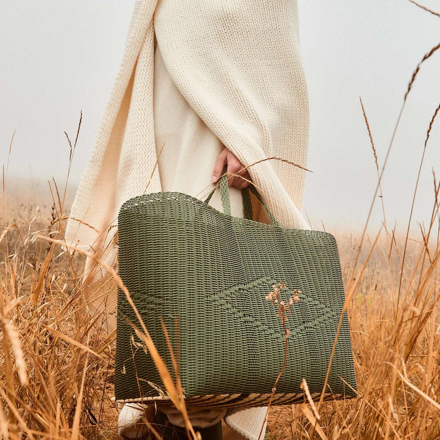 Basket Weave Tote // Cactus