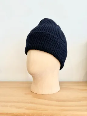 Cableami Navy Blue Alpaca Wool Beanie