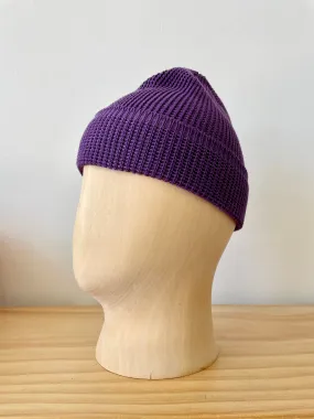 Cableami Purple Cotton Waffle Knit Cap