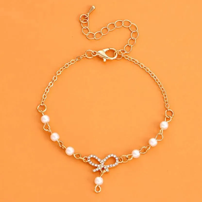 Elegant Charm Design Pearl Gold-Plated Bracelet - Set Of 1