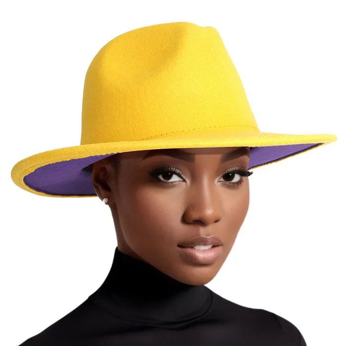 Fedora Two Tone Wide Brim Hat for Women