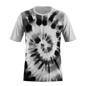 FMR Men's Black&White Tie-dye Short Sleeve Running Shirt