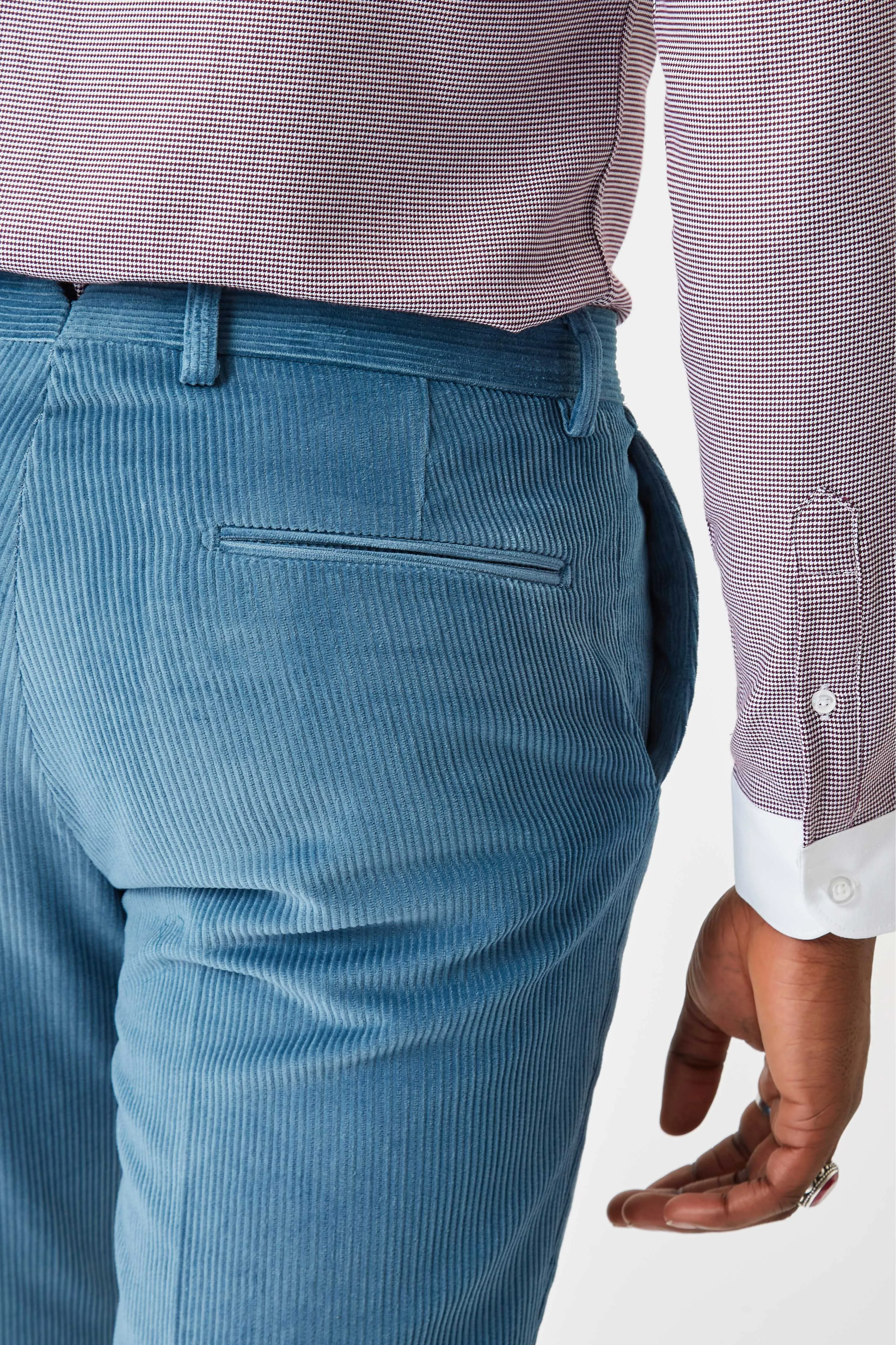 Harlesden Slim Fit Blue Corduroy Trousers - ARCHIVE