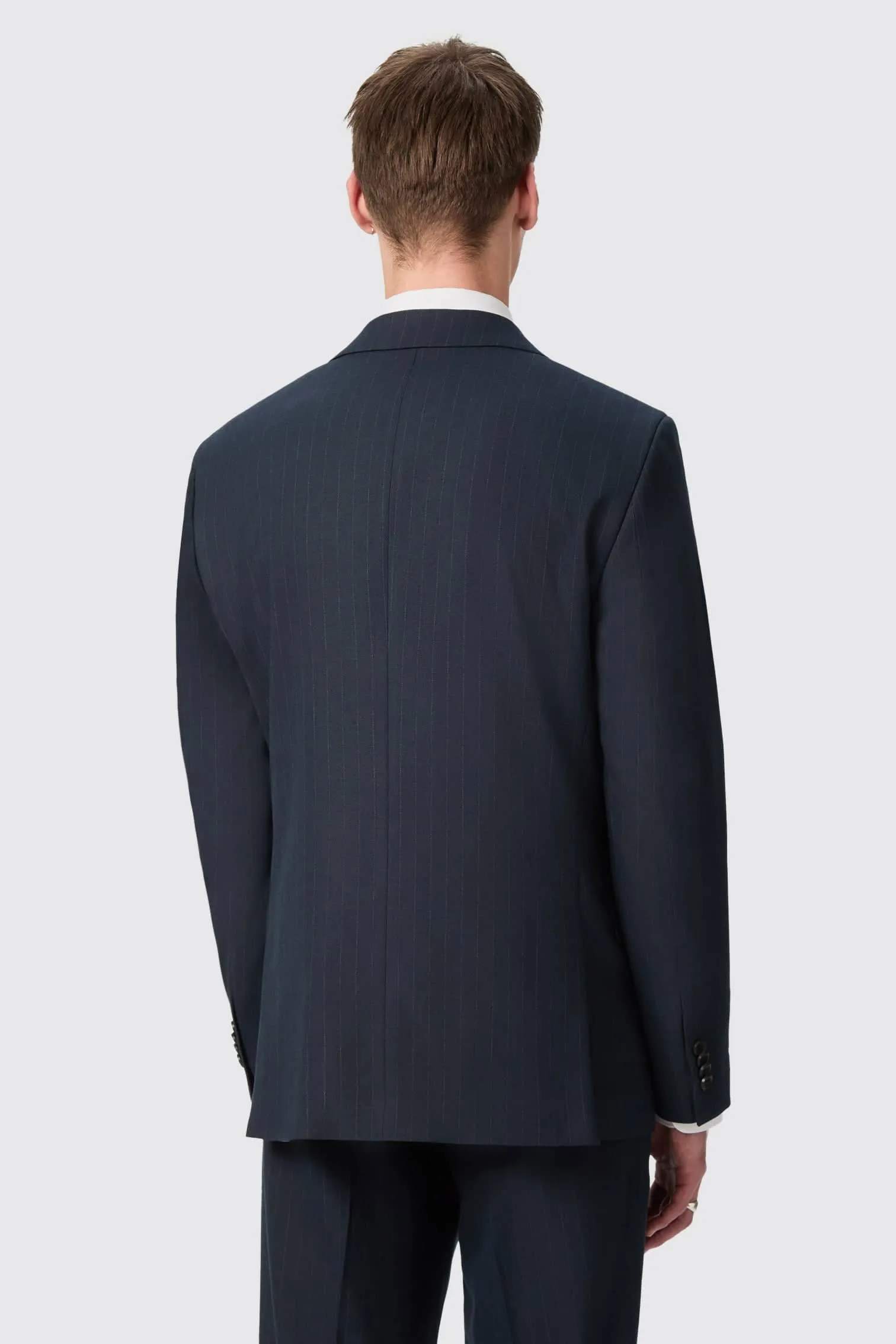 Hodge Slim Fit Navy Pinstripe Suit