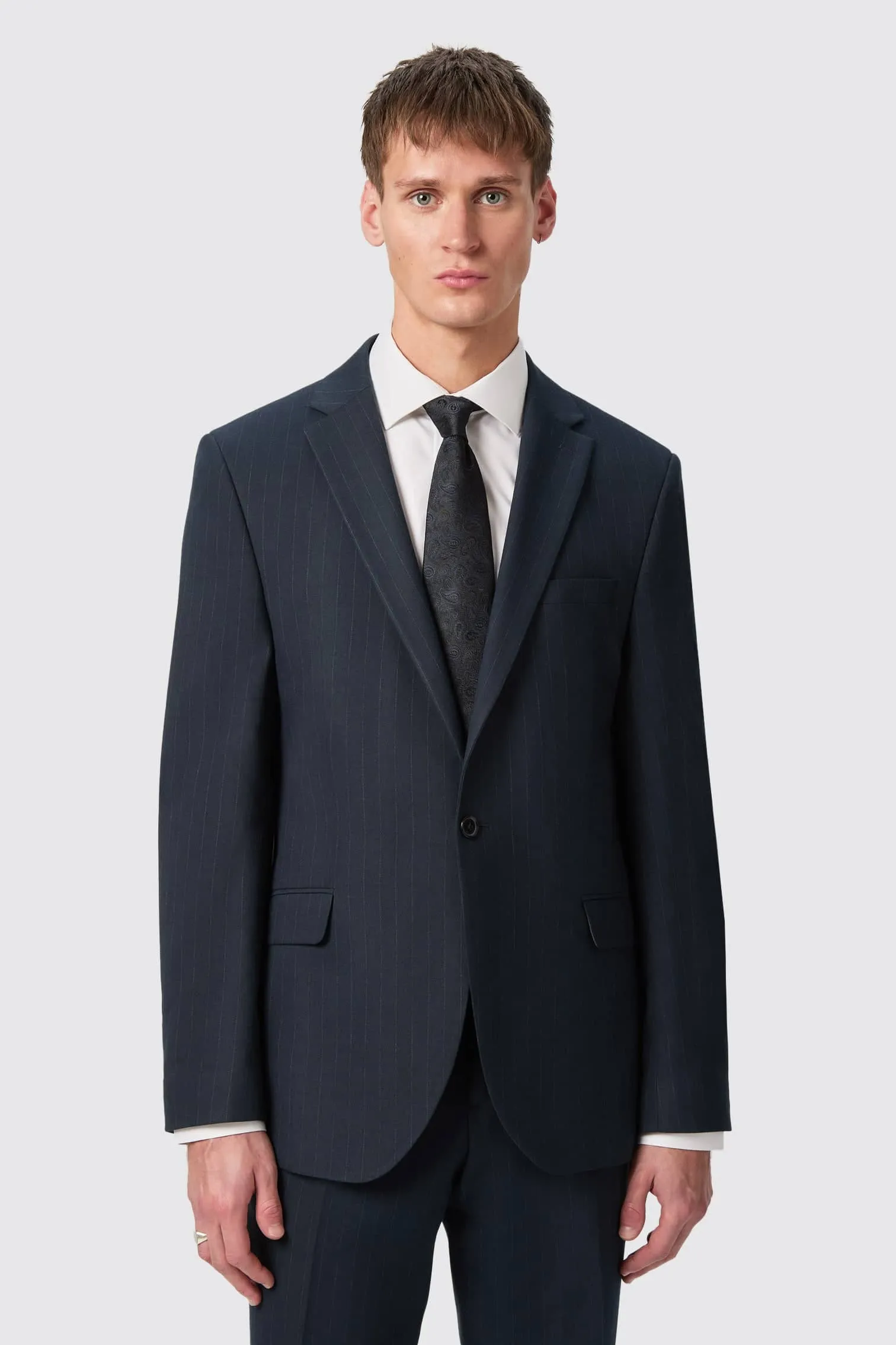 Hodge Slim Fit Navy Pinstripe Suit