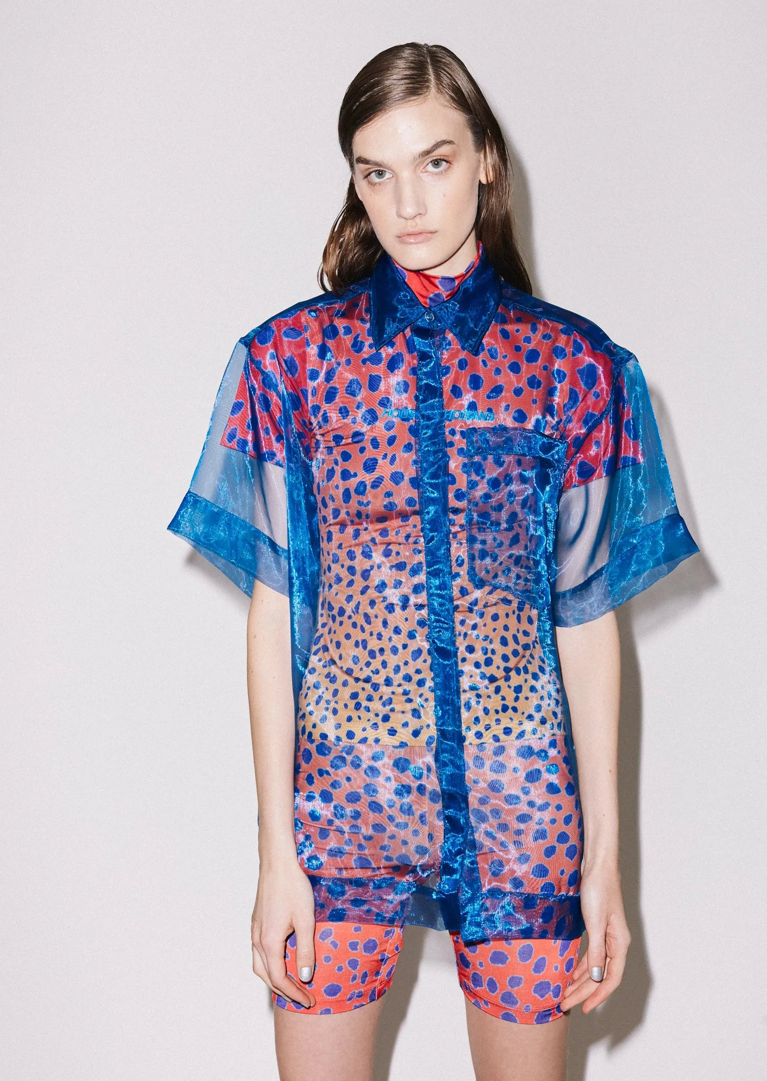 House of Holland Sheer Blue Boxy Shirt