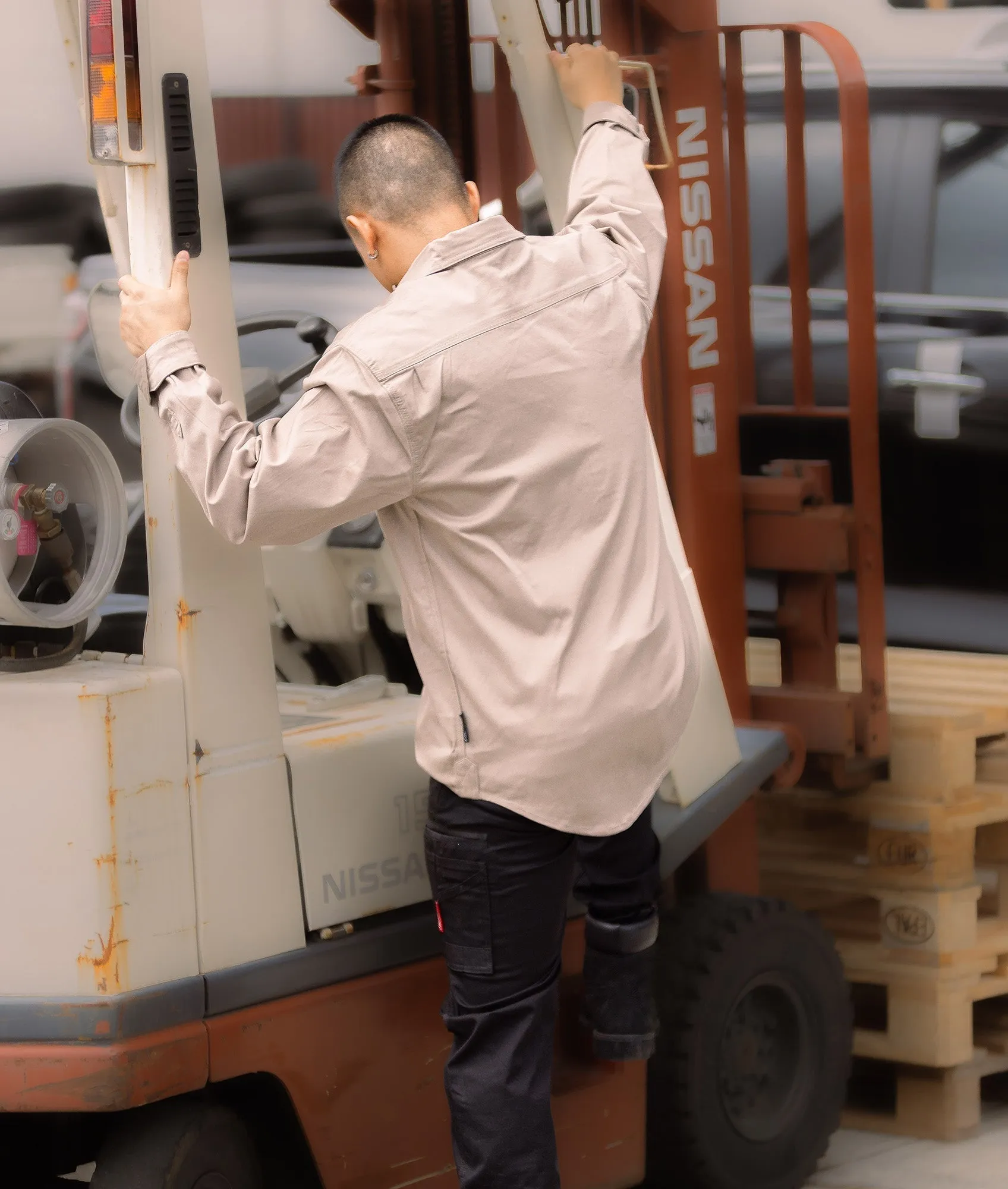 Long Sleeve Work Shirt - Tan