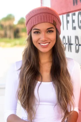 Mauve Knit Beanie