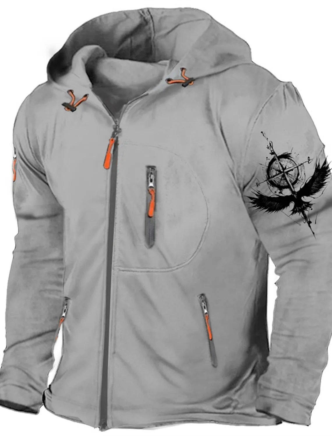 Men's Full Zip Hoodie Outerwear Sweat Jacket