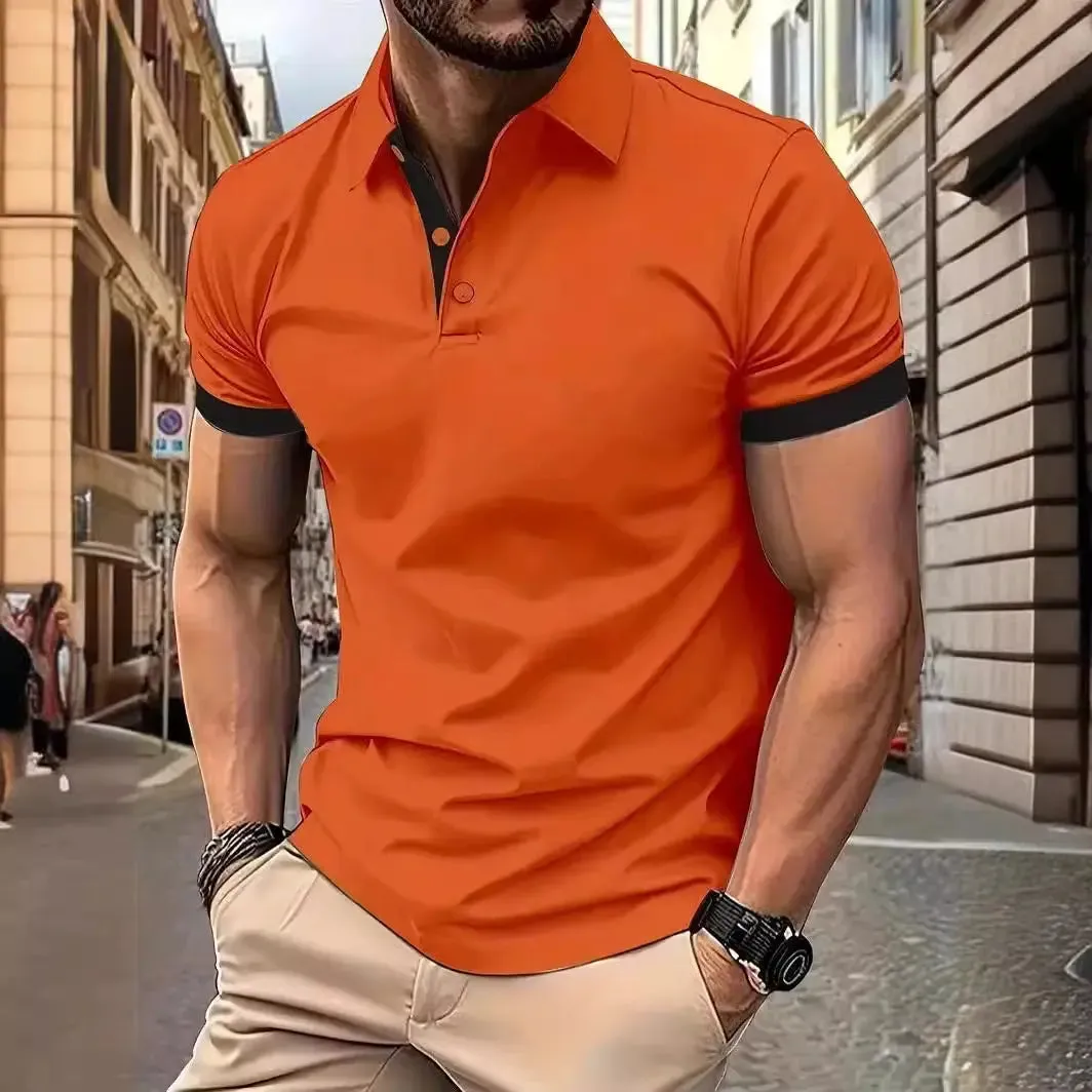 Men's Short Sleeve Business Shirt Casual Polo Shirts