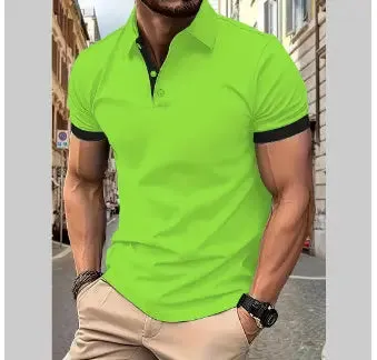 Men's Short Sleeve Business Shirt Casual Polo Shirts