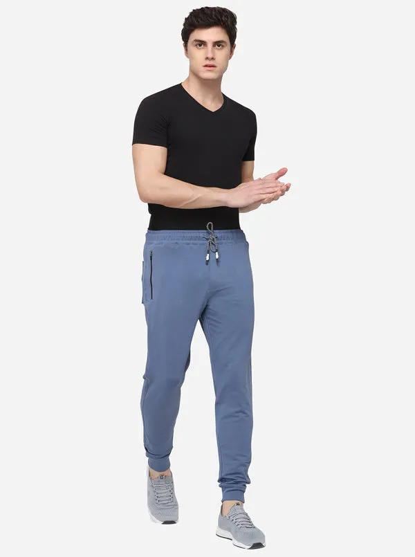 Moonnight Blue Regular Fit Solid Track Pants | JadeBlue