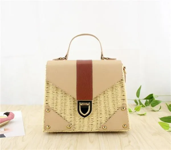 New 2018 Bohemian Straw Bags for Women Beach Handbags Summer Vintage Rattan Bag Handmade Kintted Crossbody Bag