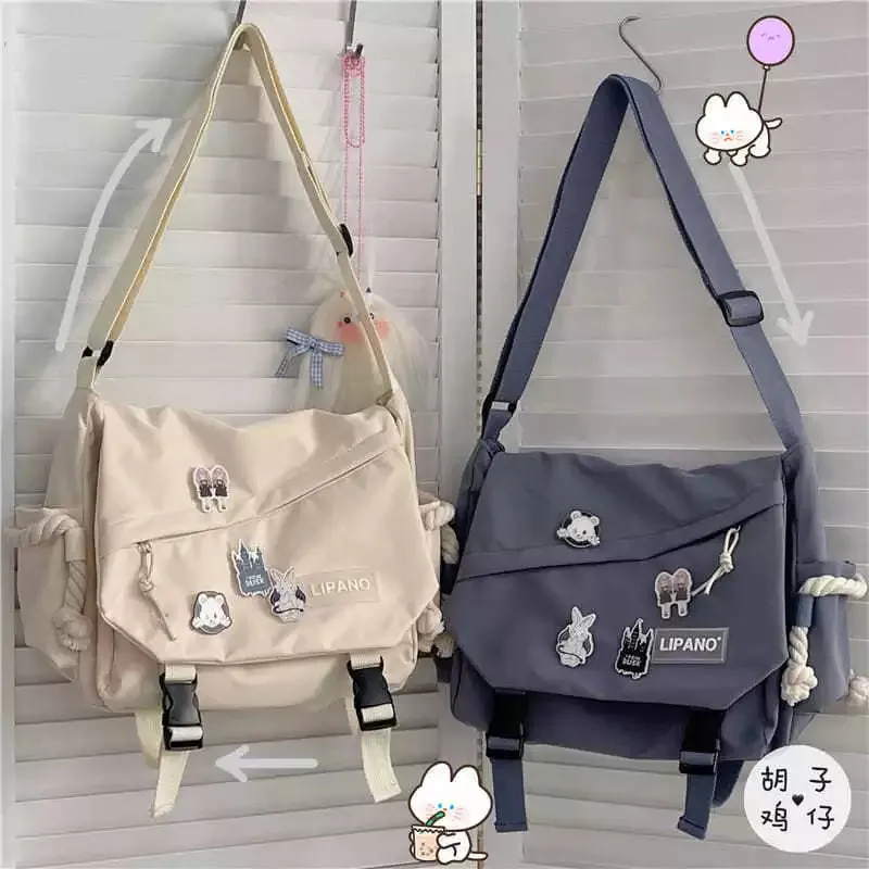 Nylon Handbags Shoulder Bag Large Capacity Crossbody Bags for Teenager Girls Men Harajuku Messenger Bag Student School Bags Sac