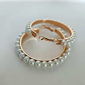 Pearl Hoop Earrings