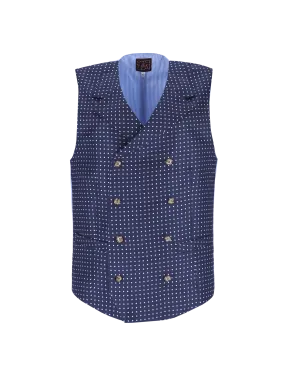 polka dot double-breasted silk vest