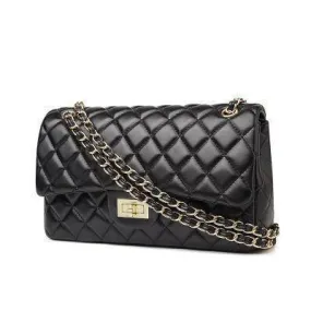 Quilted Plaid Messenger Chain, Shoulder Bag