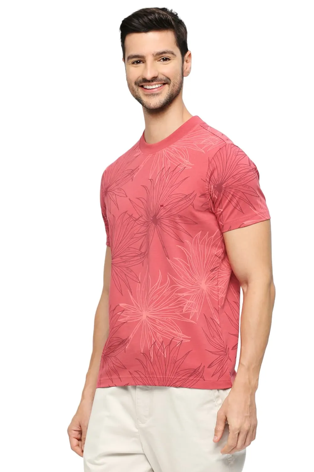 Regular Fit Cotton Printed Crew T-Shirts