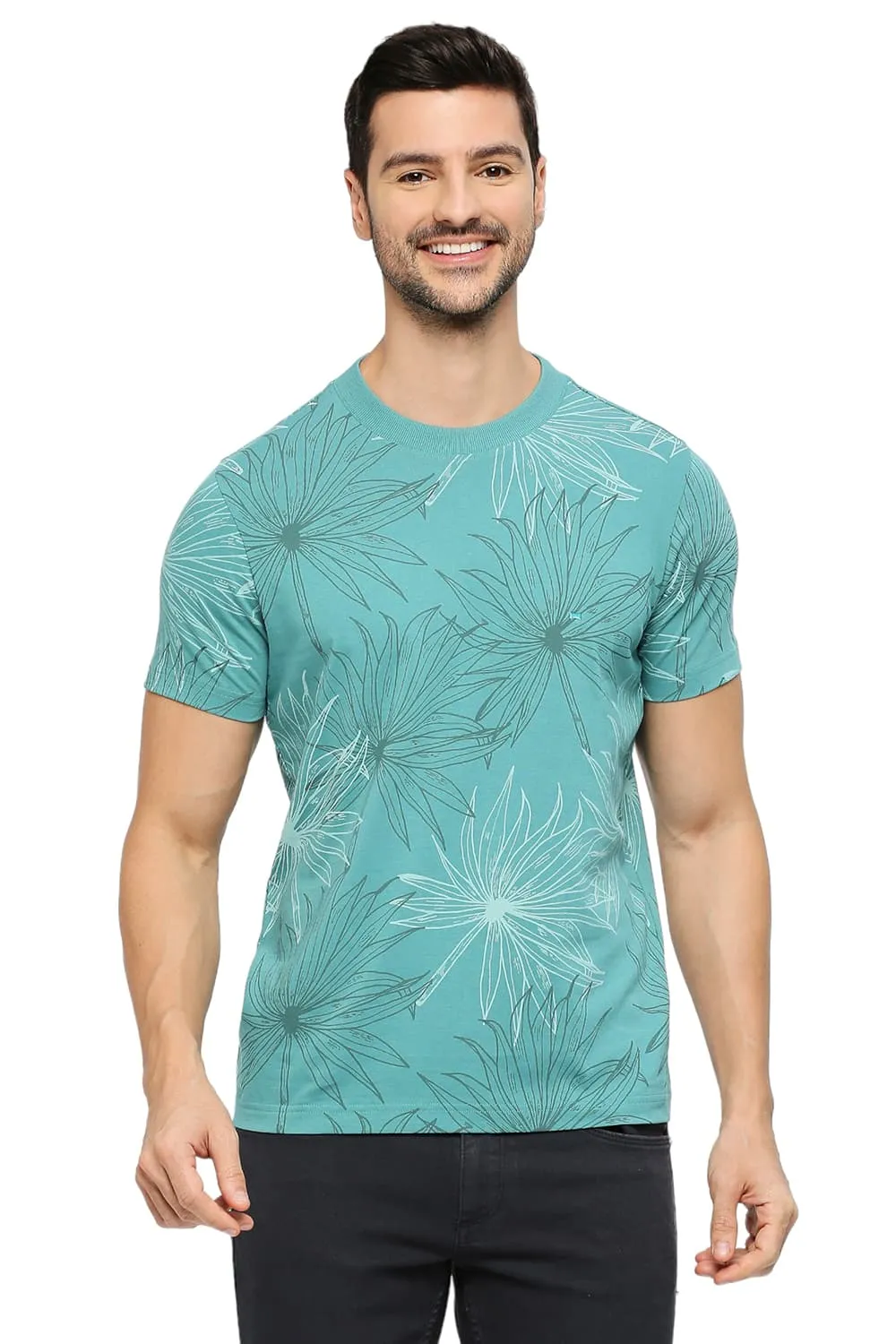 Regular Fit Cotton Printed Crew T-Shirts