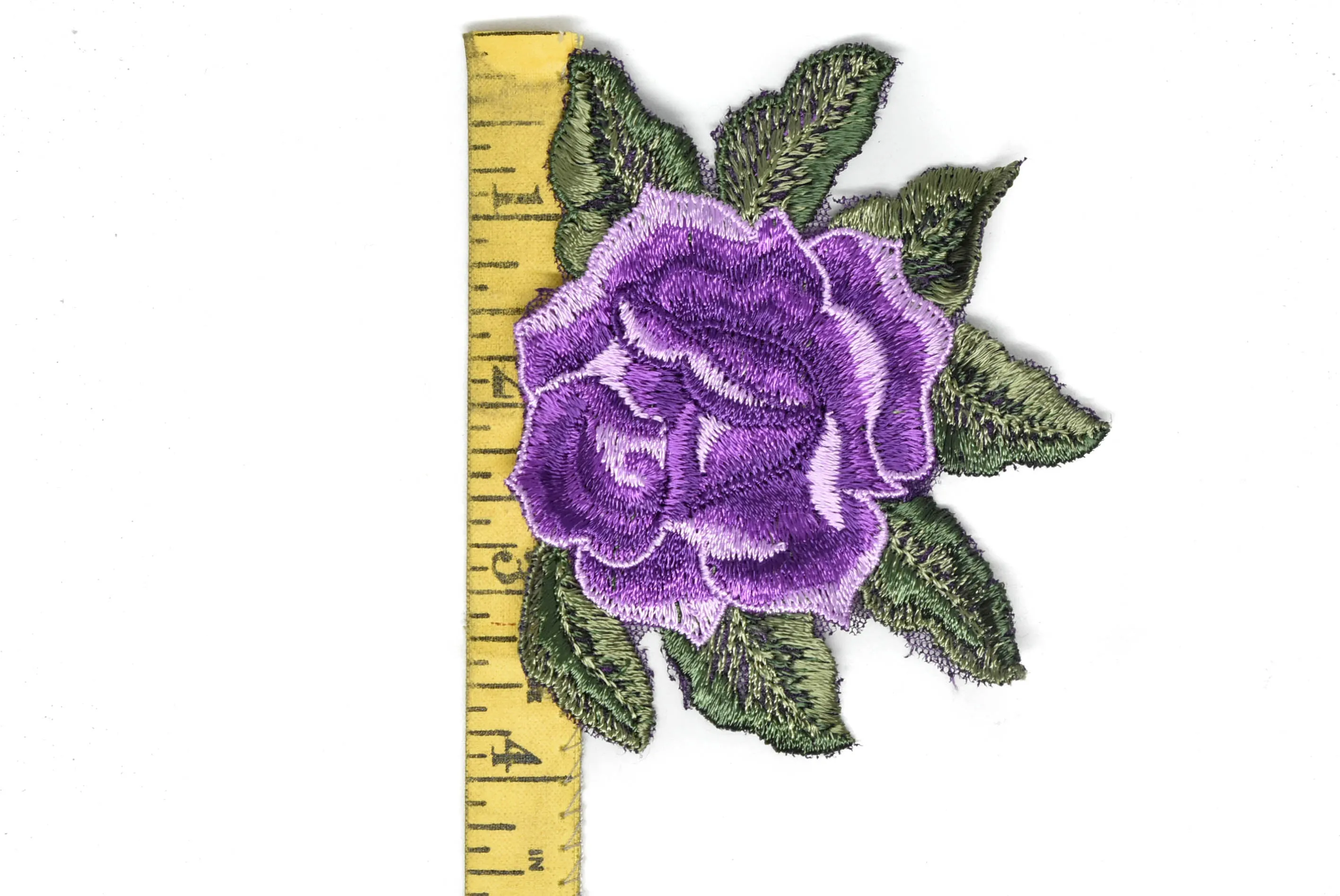 Rose Embroidered Applique 4" x 3.50" - 1 Piece