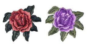 Rose Embroidered Applique 4" x 3.50" - 1 Piece