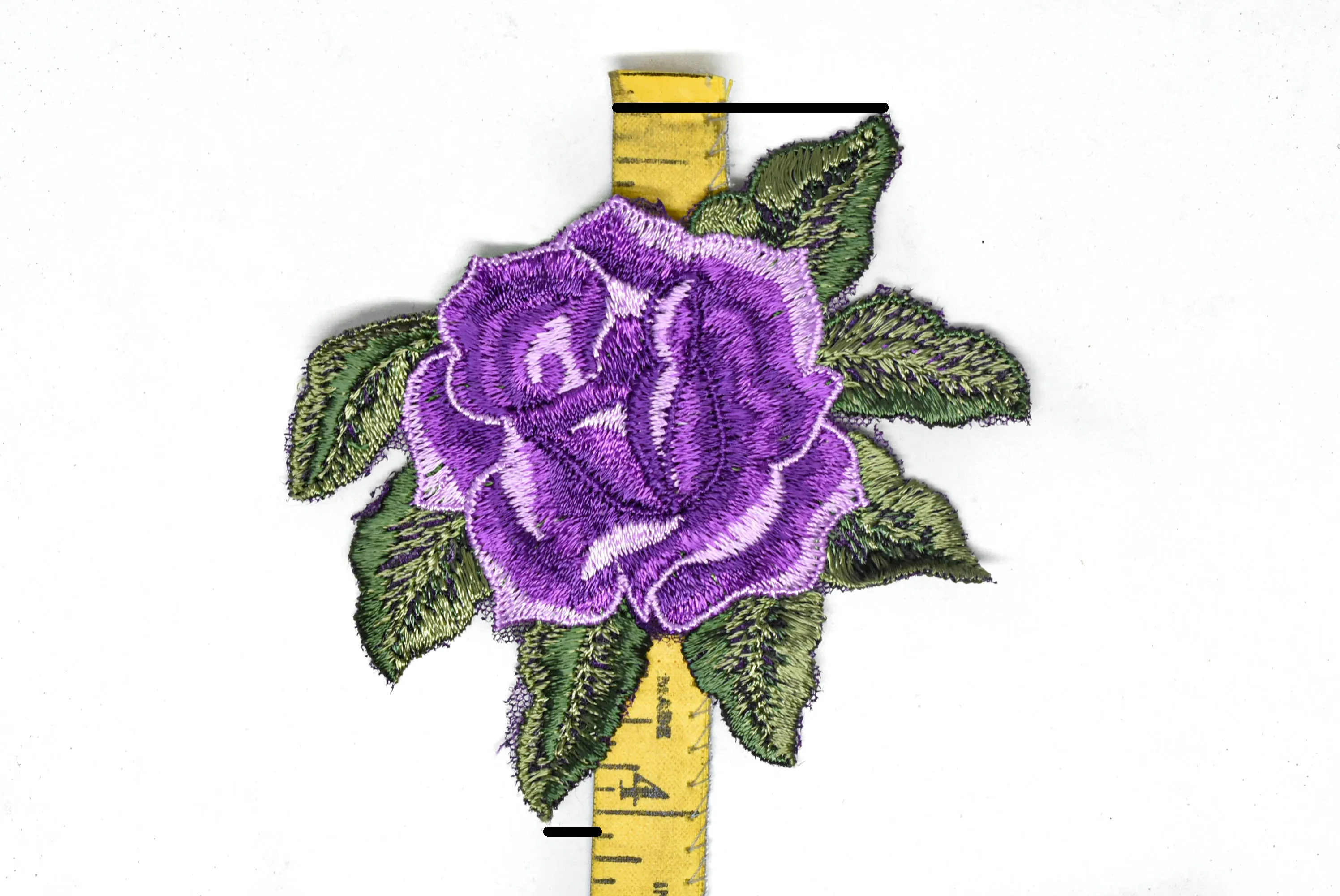 Rose Embroidered Applique 4" x 3.50" - 1 Piece