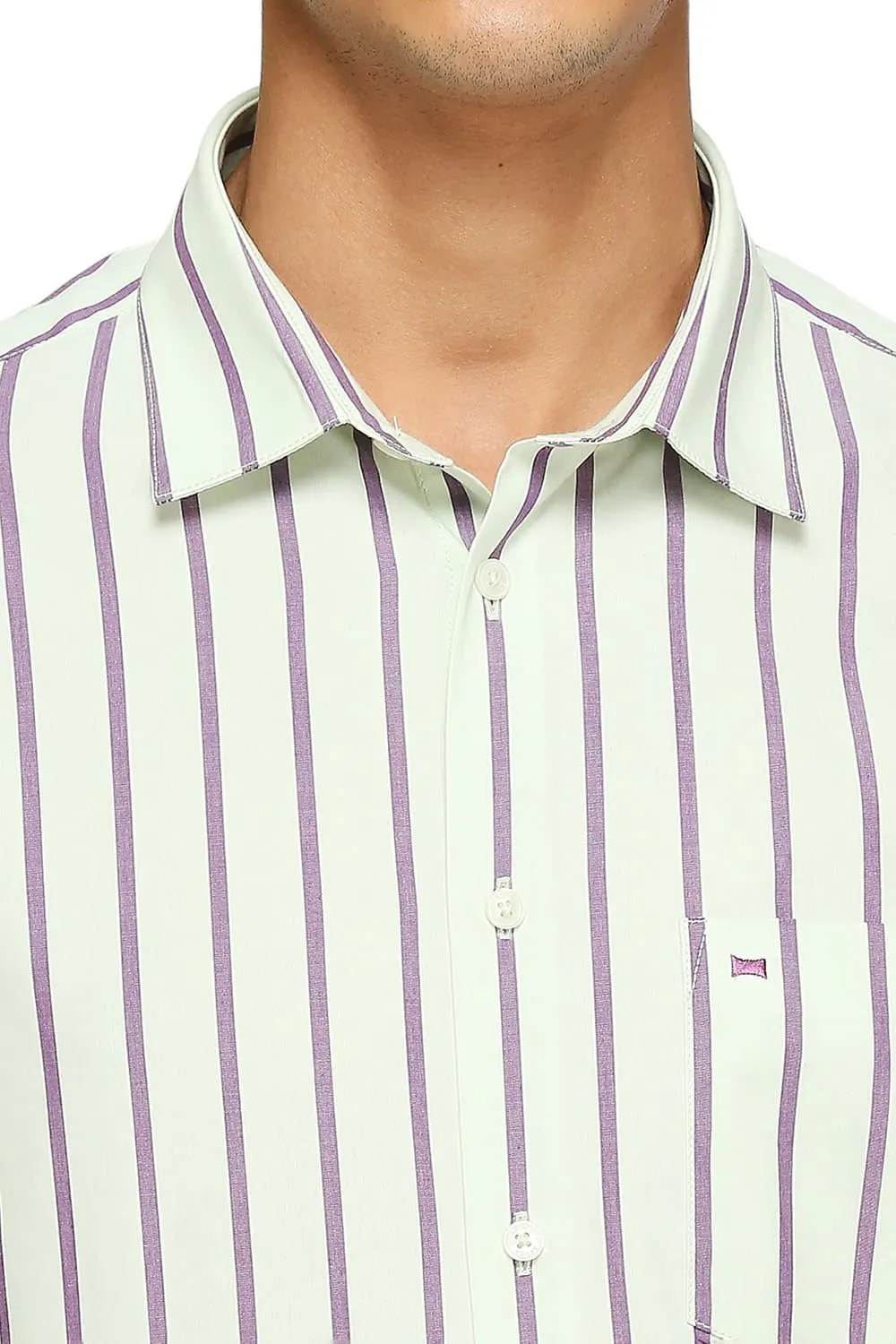 Slim Fit Cotton Stripes Shirts