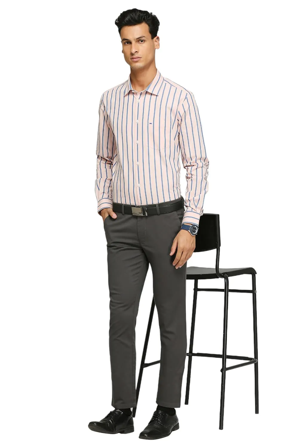 Slim Fit Cotton Stripes Shirts