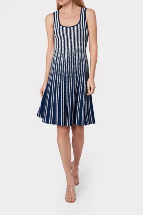 Stripe Fit & Flare Dress by Milly