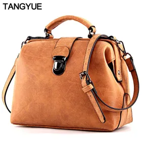 TANGYUE Handbags Women's Bag Shoulder Female Luxury Matte Leather Messenger Bag Women's Crossbody Ladies Hand Bags for Women sac