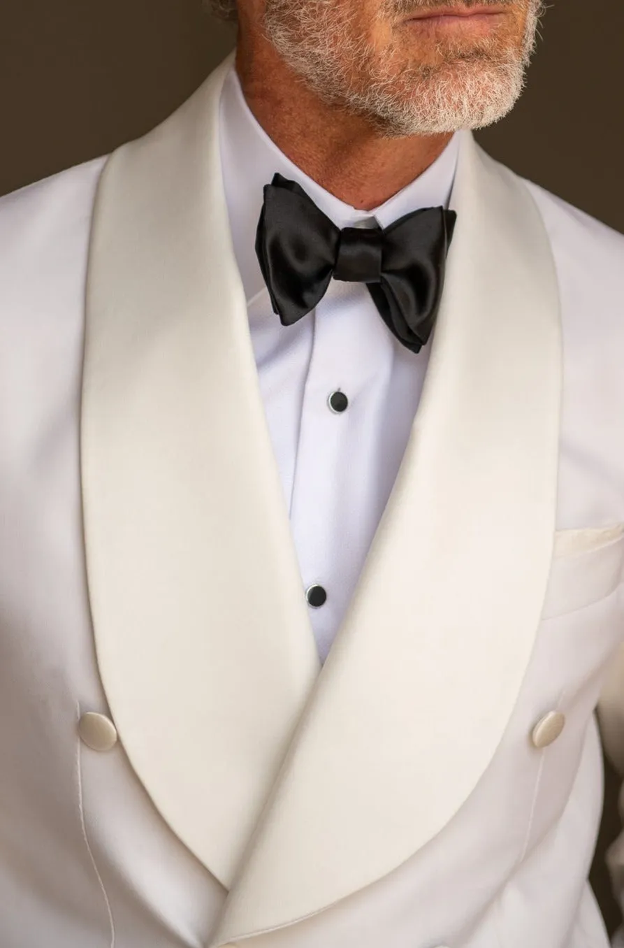 White double breasted tuxedo jacket - Made in Italy