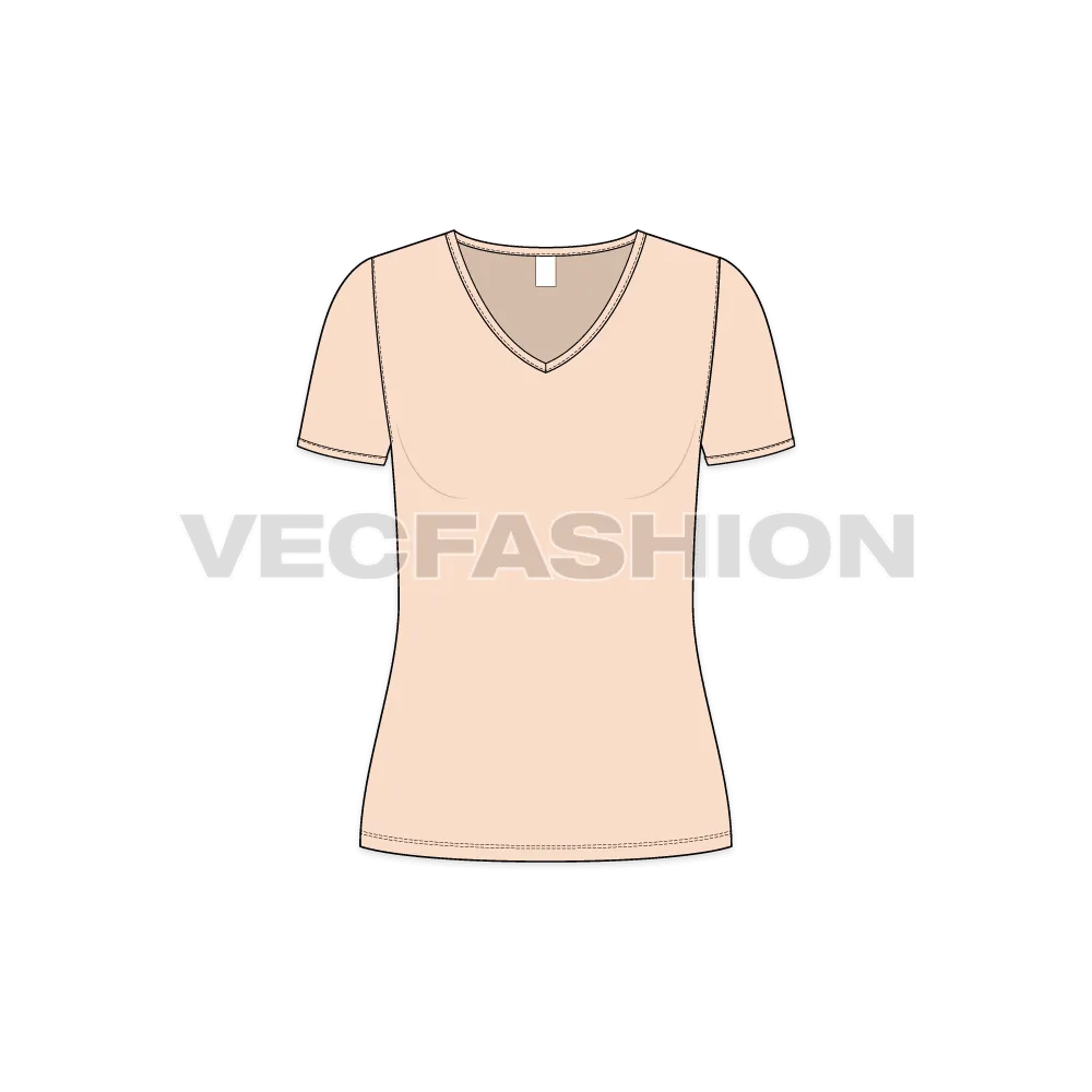 Women's Deep V-neck T-shirt