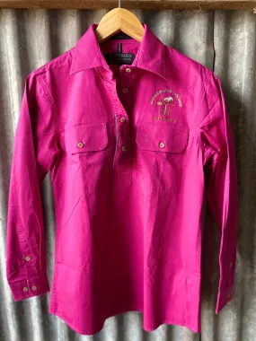 Womens Pilbara Work Shirt Half Button L/S